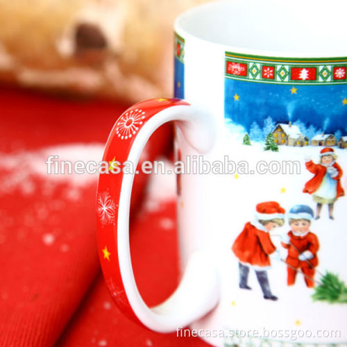 11OZ Christmas White Porcelain Snowman Ceramic Mug